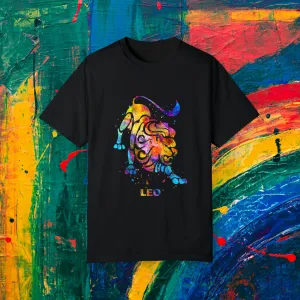 LEO Watercolor Unisex Garment-Dyed T-shirt