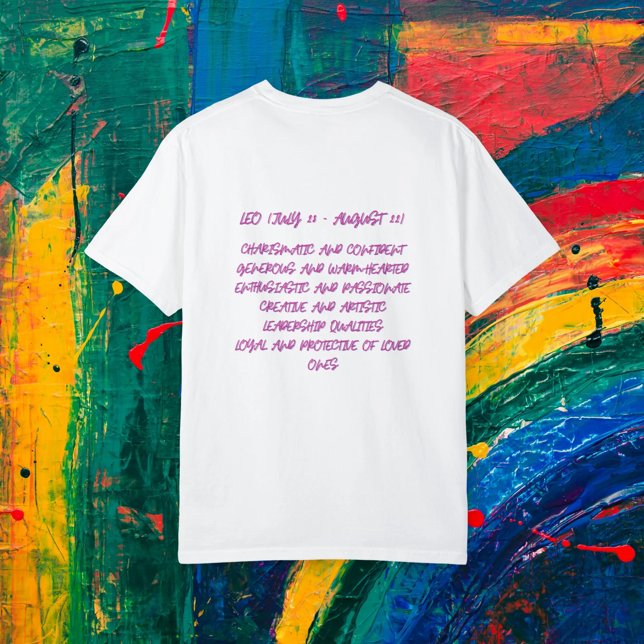 LEO Watercolor Unisex Garment-Dyed T-shirt