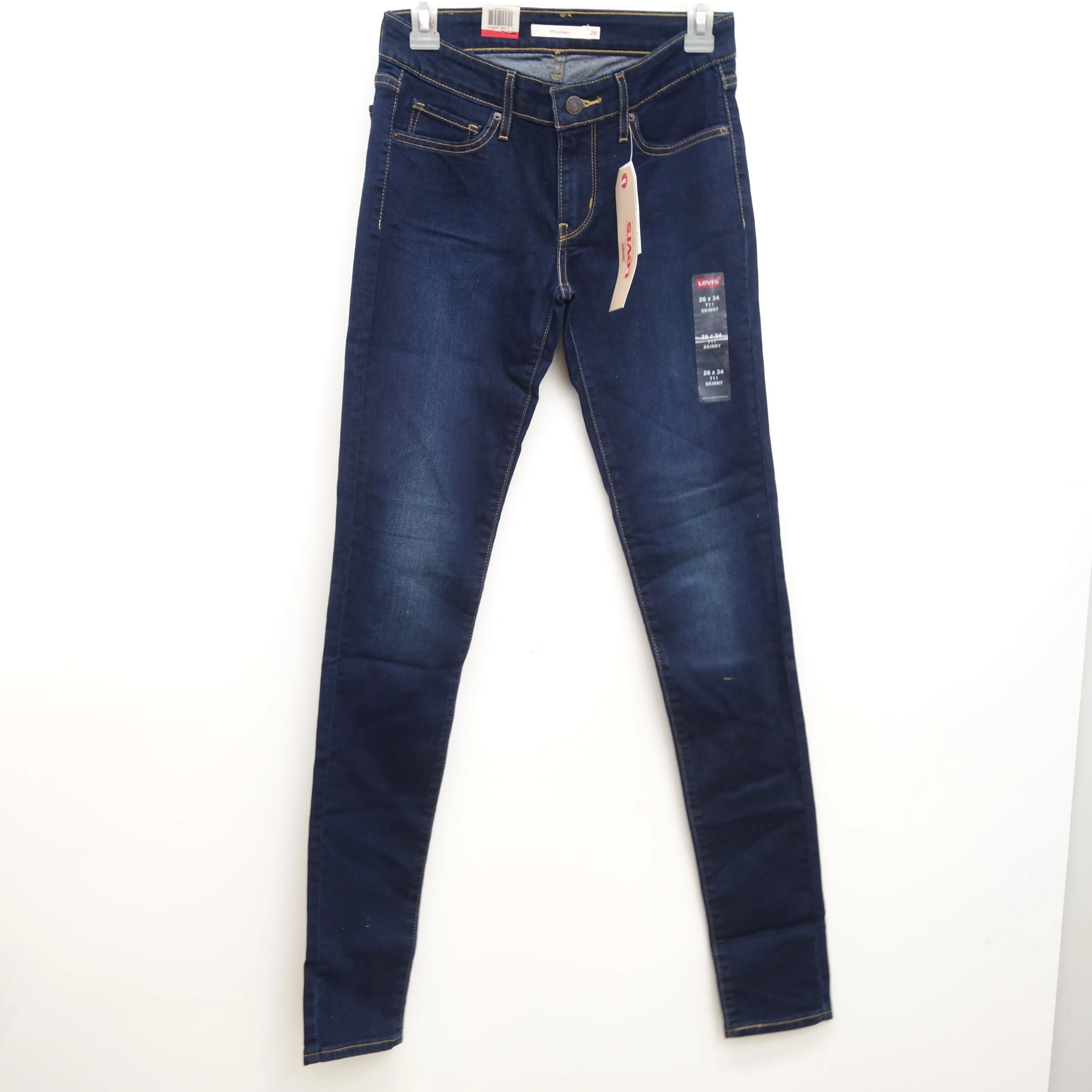 Levi's 710 0025 Super Skinny Dark Wash Denim Jeans Size 2L / 26 x 34