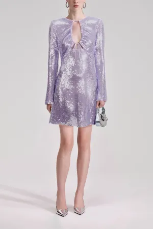 Lilac Sequin Mini Dress