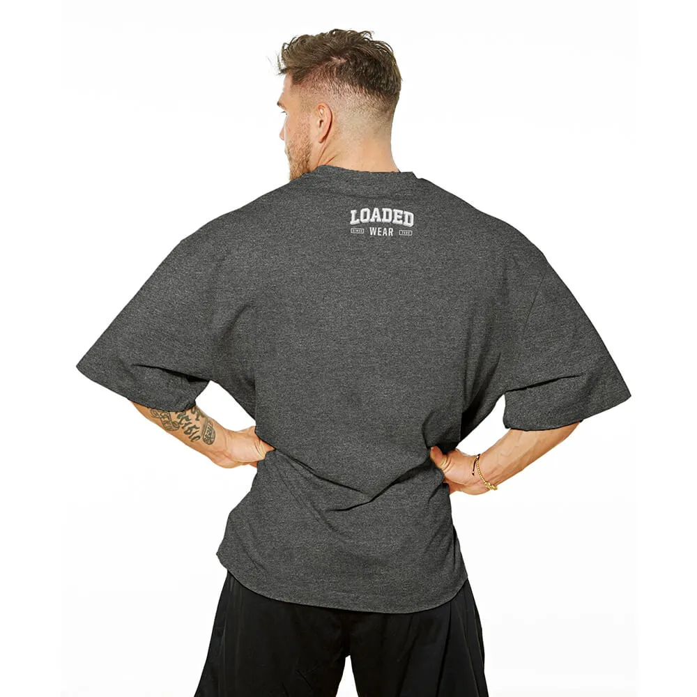 Loaded Barcode Oversize Tee - Charcoal