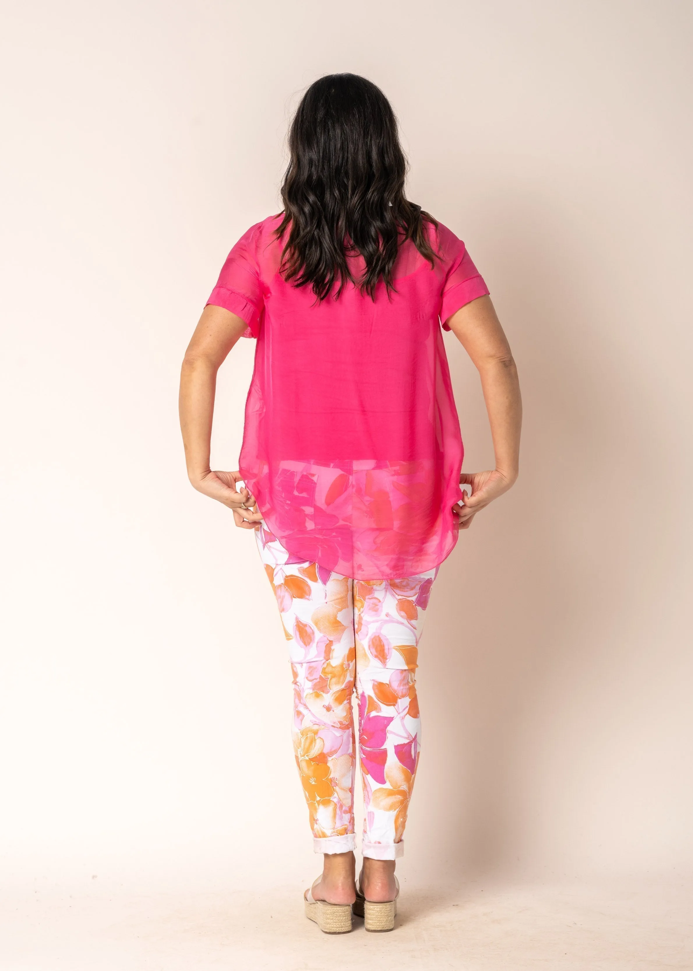 Luciana Silk Top in Raspberry Sorbet