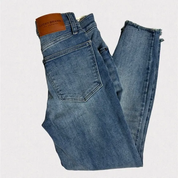 Lucky Brand Bridgette High Rise Raw AnkleCrop Skinny Jeans, Women’s Size 2/26