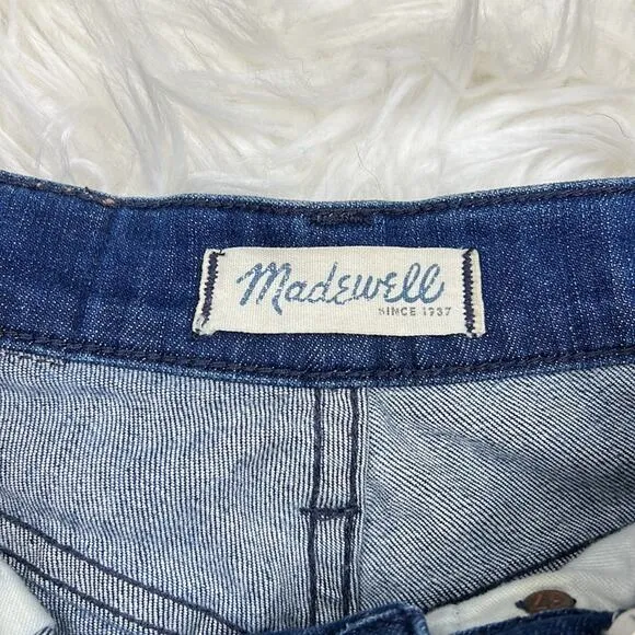 Madewell 10” High Riser Skinny skinny jeans raw hem medium wash size 25