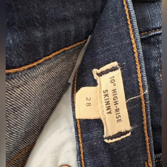 Madewell 10&quot; High-Rise Skinny Jeans dark wash size 28