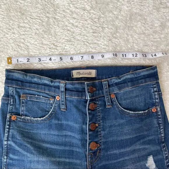 MADEWELL 10&quot; High-Rise Skinny Jeans Wash: Button-Front TENCEL™ Denim Edition
