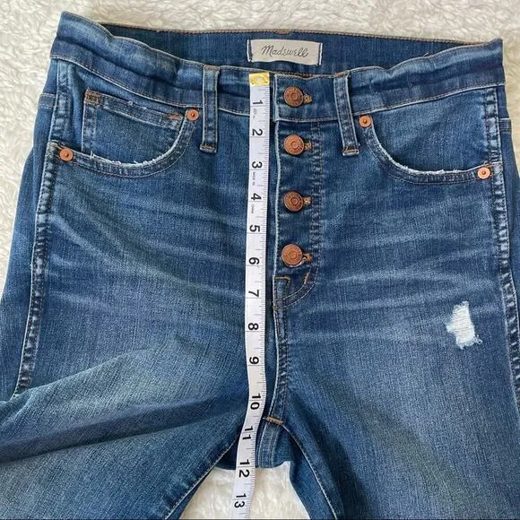 MADEWELL 10&quot; High-Rise Skinny Jeans Wash: Button-Front TENCEL™ Denim Edition
