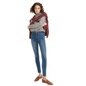 MADEWELL 10&quot; High-Rise Skinny Jeans Wash: Button-Front TENCEL™ Denim Edition