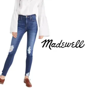 Madewell 9&quot; High-Rise Skinny Jeans: Destructed Edition
