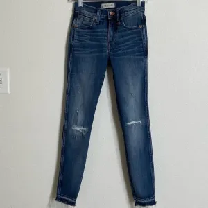 Madewell 9&quot; High-Rise‎ Skinny Jeans in York Wash Rip and Repair Edition S…