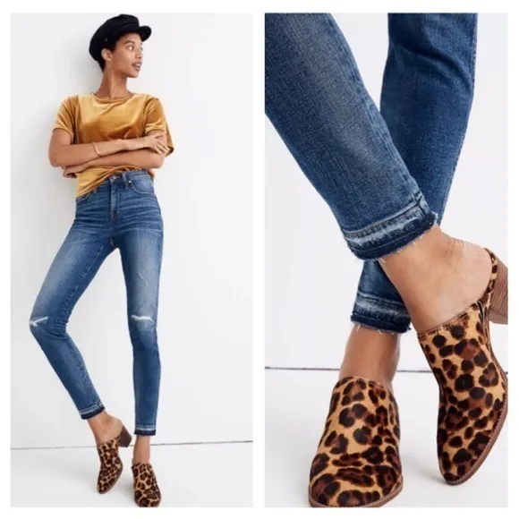 Madewell 9&quot; High-Rise‎ Skinny Jeans in York Wash Rip and Repair Edition S…
