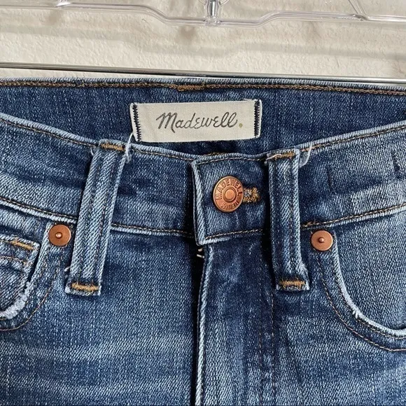 Madewell 9&quot; High-Rise‎ Skinny Jeans in York Wash Rip and Repair Edition S…