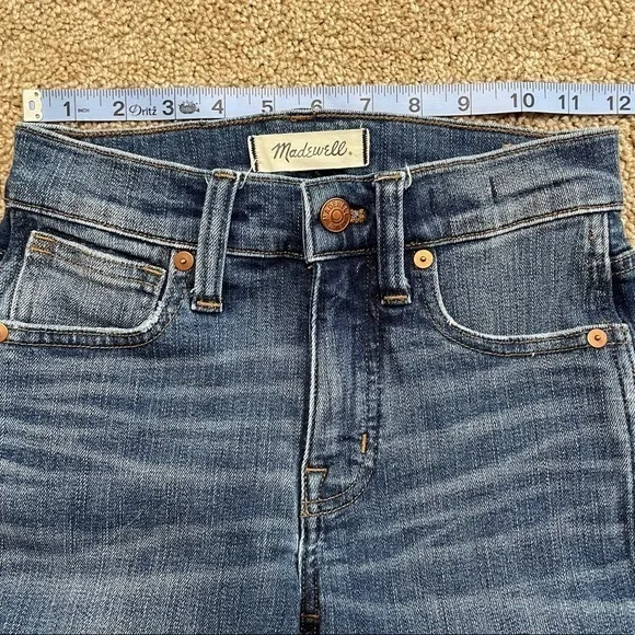 Madewell 9&quot; High-Rise‎ Skinny Jeans in York Wash Rip and Repair Edition S…