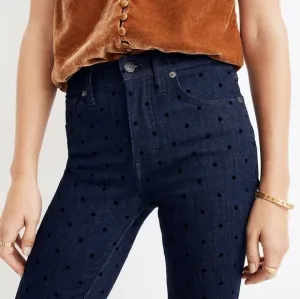 Madewell 9&quot; Mid-Rise Skinny Jeans: Flocked Dots Edition