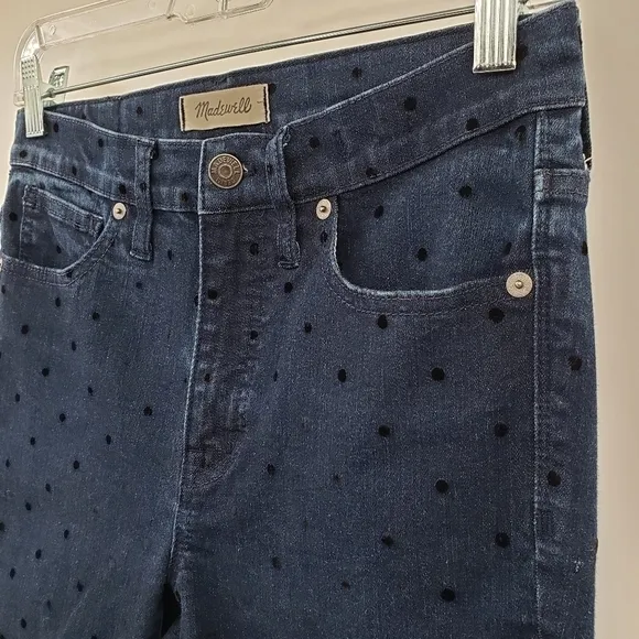 Madewell 9&quot; Mid-Rise Skinny Jeans: Flocked Dots Edition