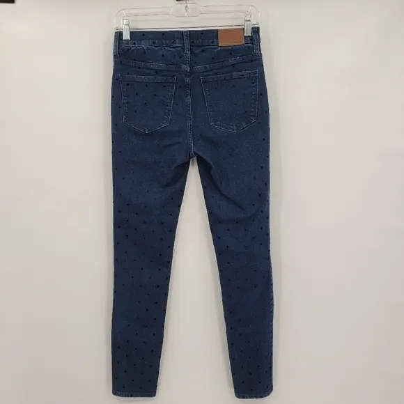 Madewell 9&quot; Mid-Rise Skinny Jeans: Flocked Dots Edition