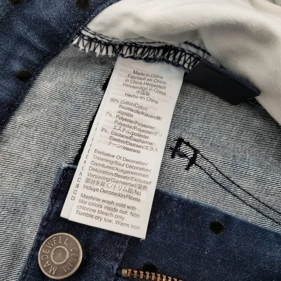 Madewell 9&quot; Mid-Rise Skinny Jeans: Flocked Dots Edition