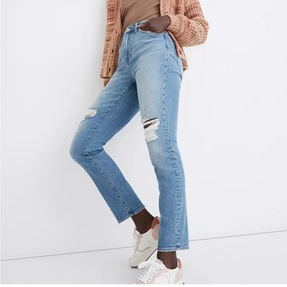 Madewell New The Curvy Perfect Vintage Jean Denman Wash Ripped Edition NWT 24