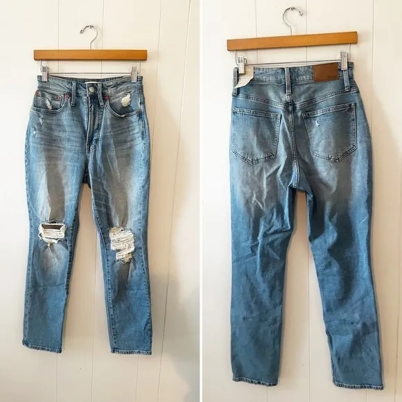 Madewell New The Curvy Perfect Vintage Jean Denman Wash Ripped Edition NWT 24