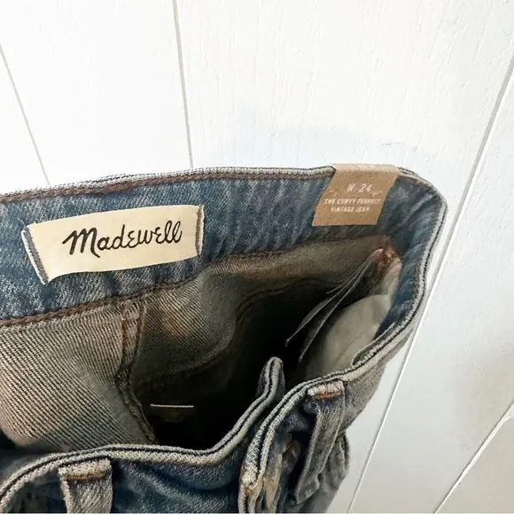 Madewell New The Curvy Perfect Vintage Jean Denman Wash Ripped Edition NWT 24