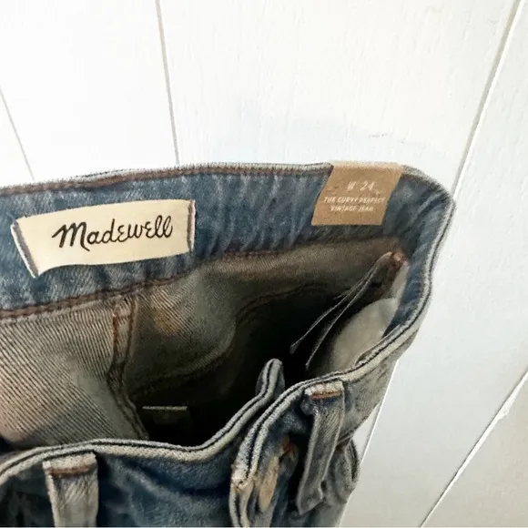 Madewell New The Curvy Perfect Vintage Jean Denman Wash Ripped Edition NWT 24