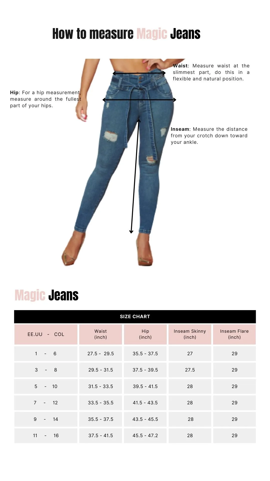 Magic Jeans 14836 100% Authentic Colombian Push Up Jeans