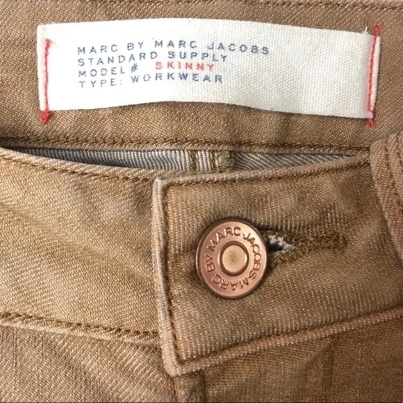 𝅺marc JACOBS Neutral brass Skinny Jeans rare