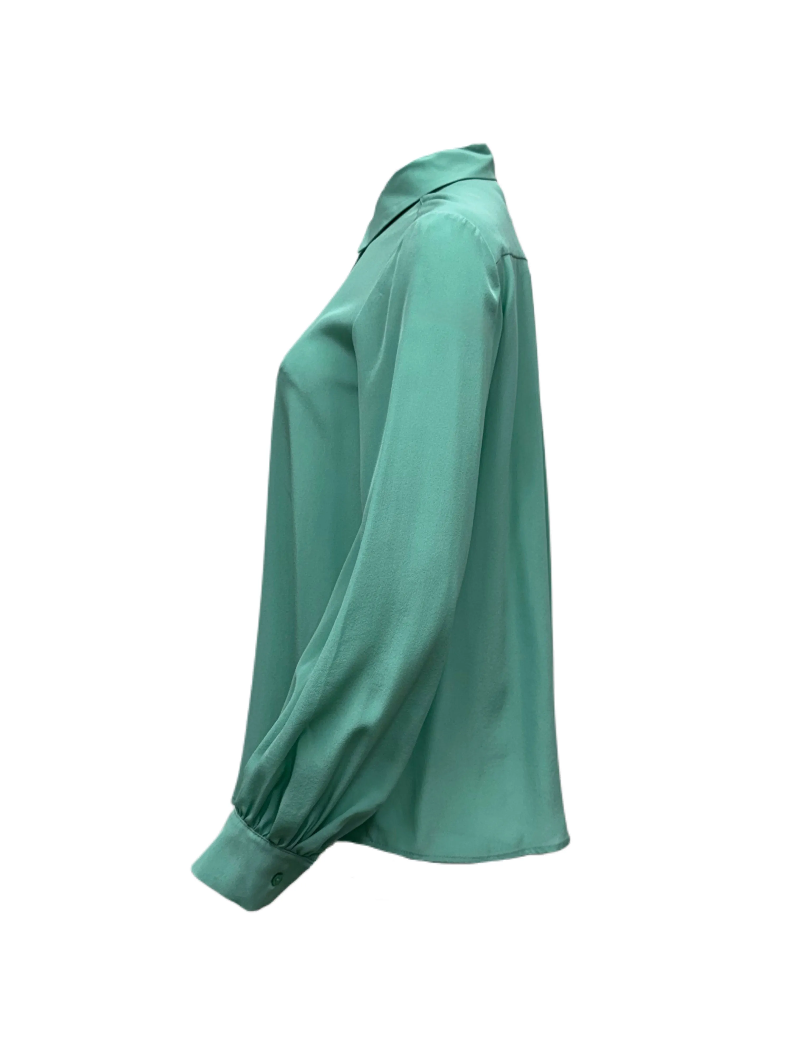 Max Mara Women's Green Geo Button Closure Shirt NWT