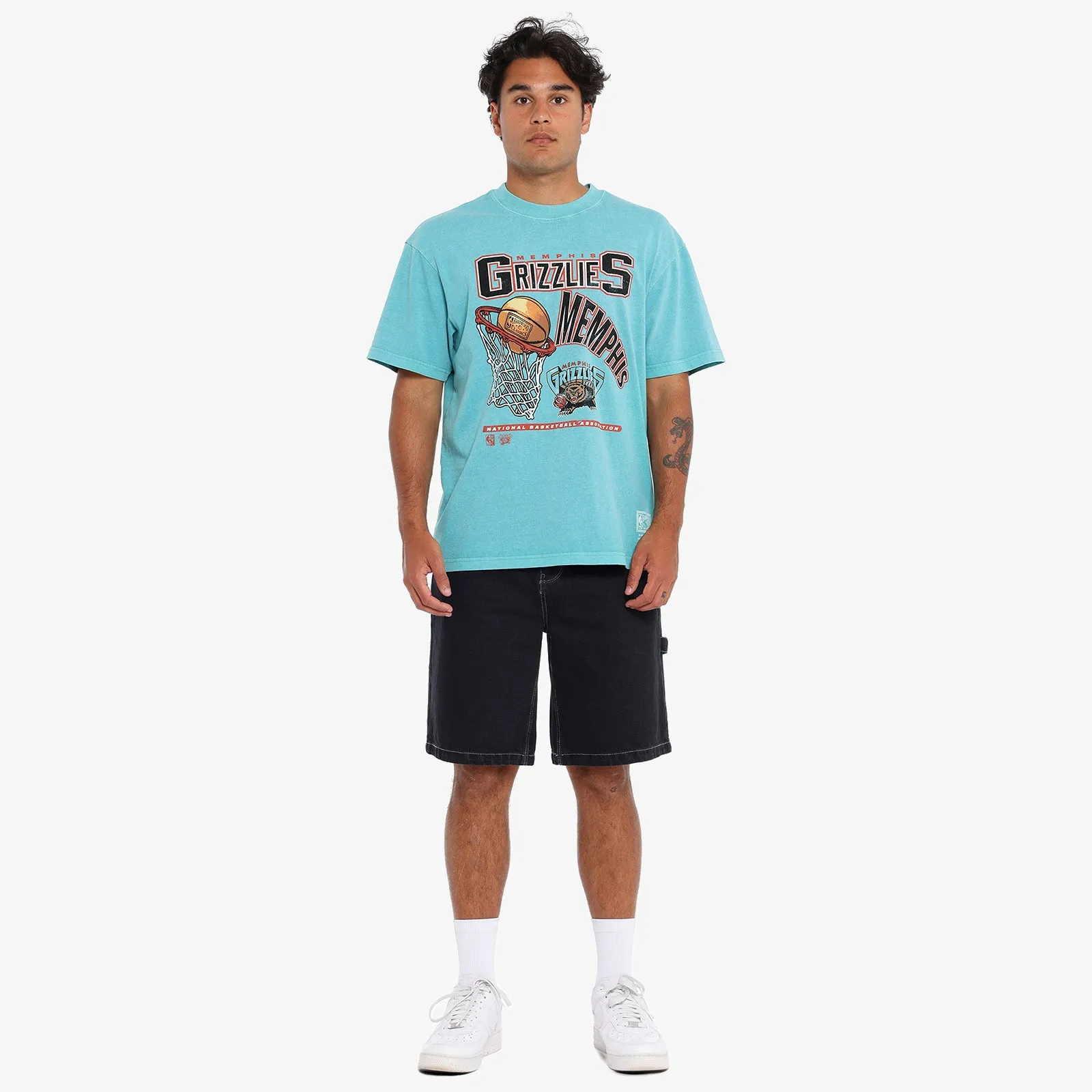 Memphis Grizzlies Hoop Tee - Faded Teal