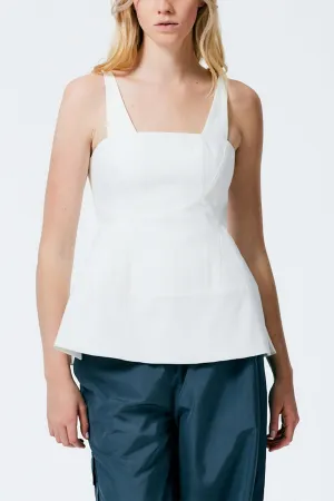 Mila Stretch Satin Corset Top in White