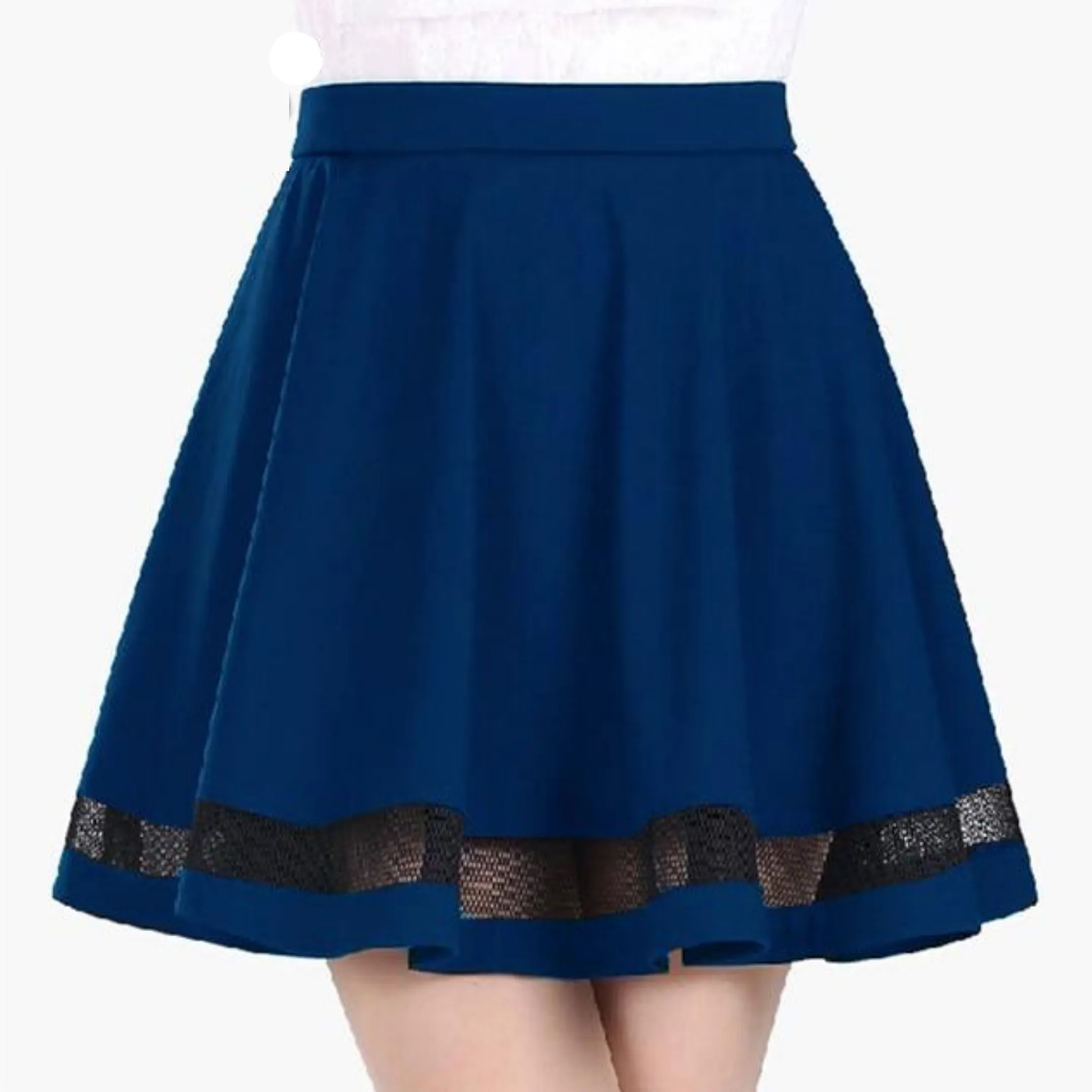 Mini skirt with mesh inserts