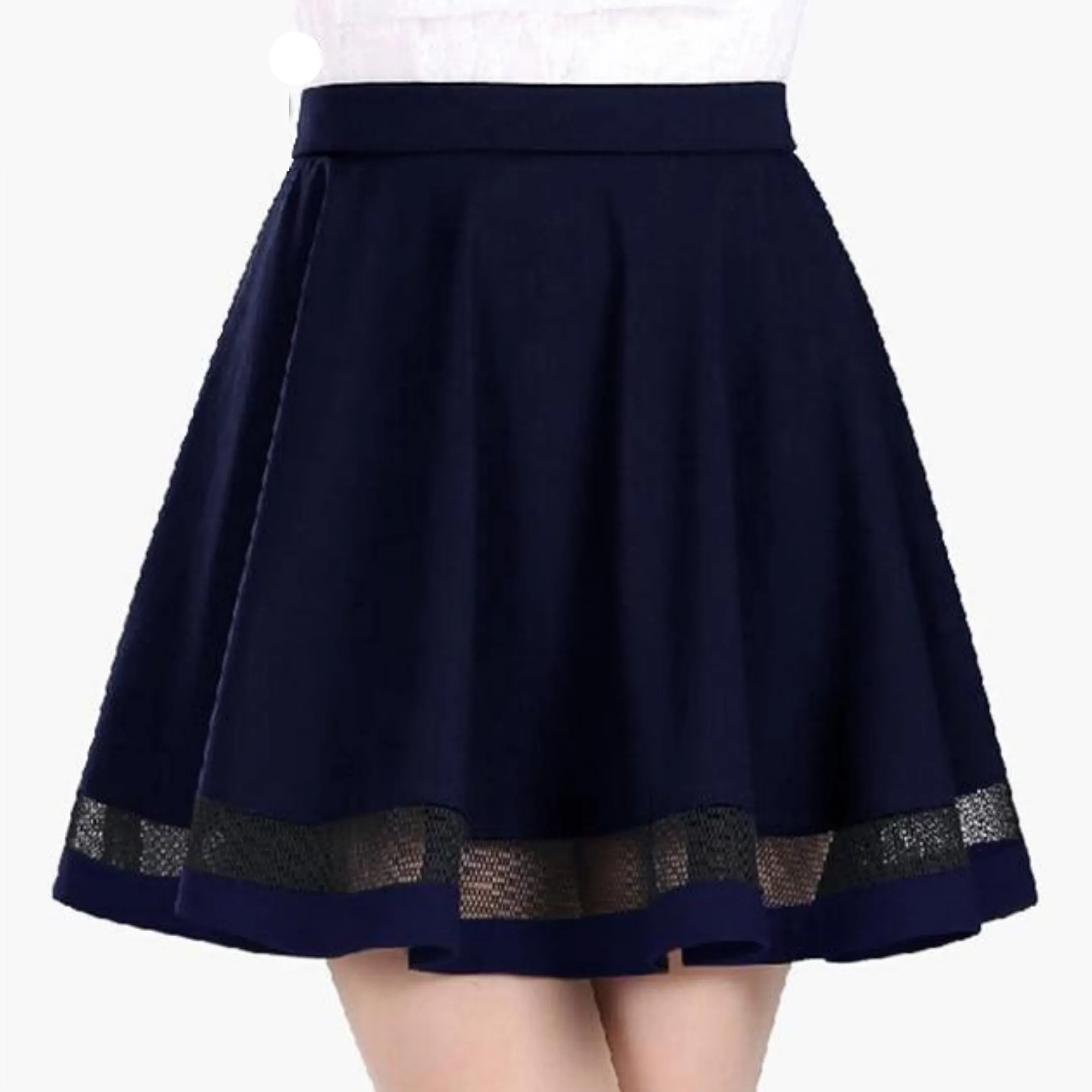 Mini skirt with mesh inserts