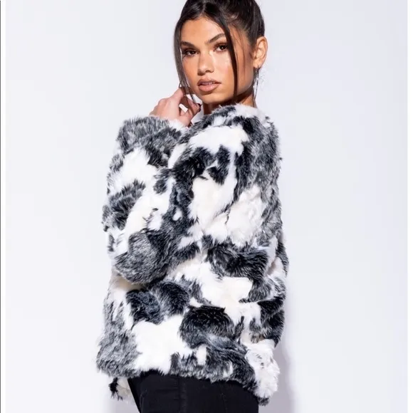 Mob Wife Animal Print Vegan Faux Fur Coat NWT