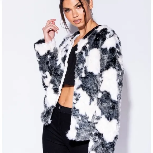 Mob Wife Animal Print Vegan Faux Fur Coat NWT