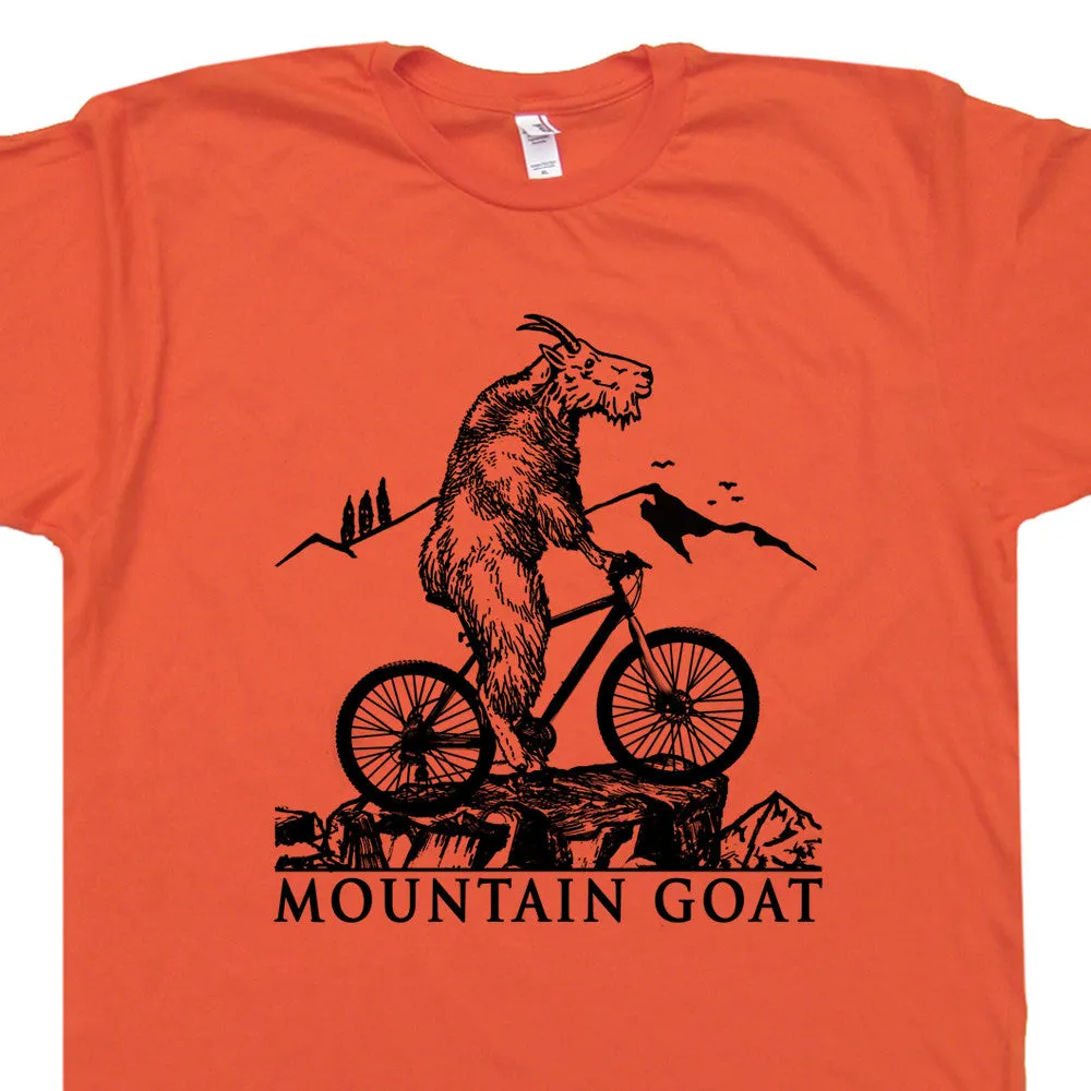 Mountain Bike T Shirt Mountain Goat T Shirt Cool Mountain Bike Shirt Vintage Tee