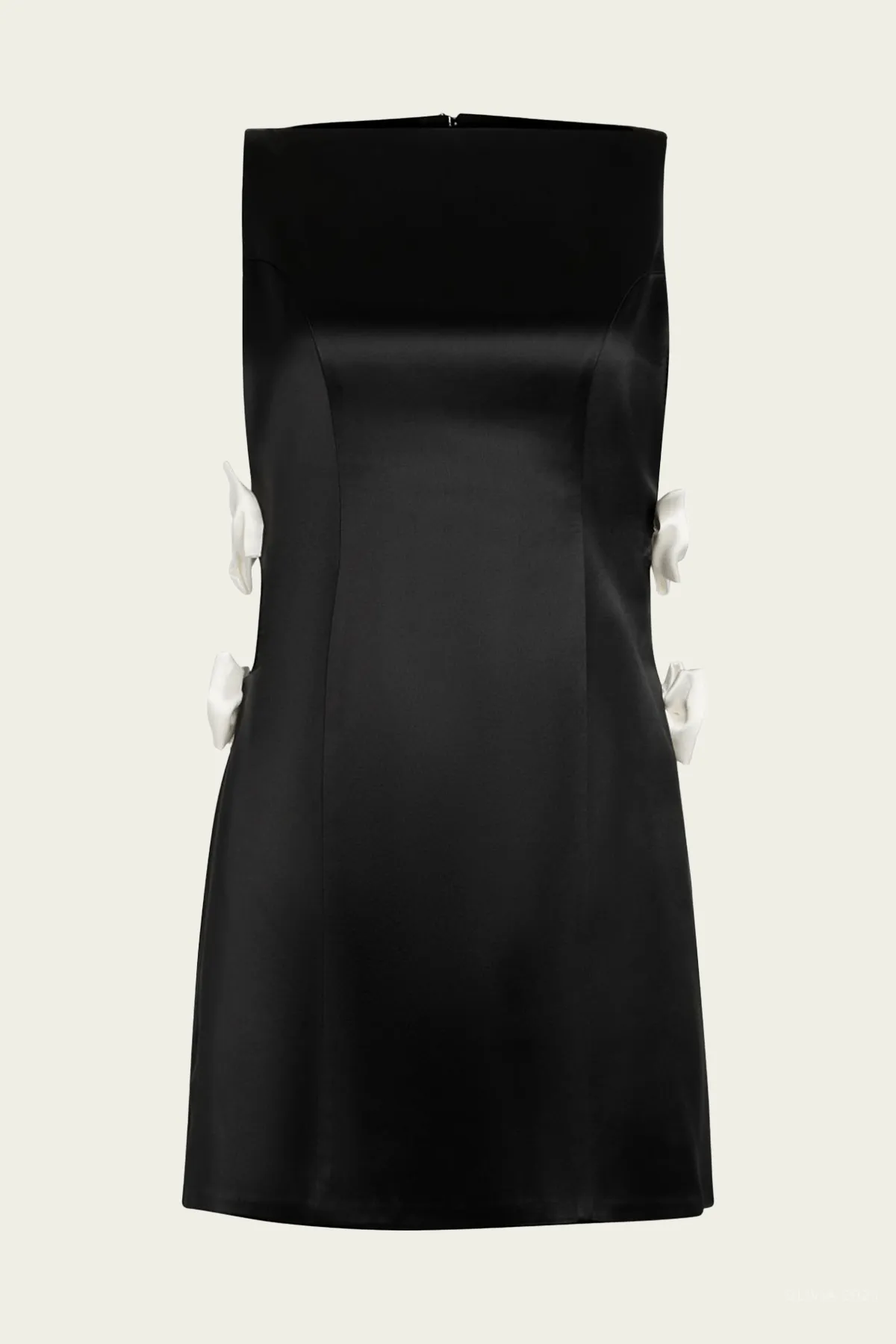 Nadine Satin Dress in Black