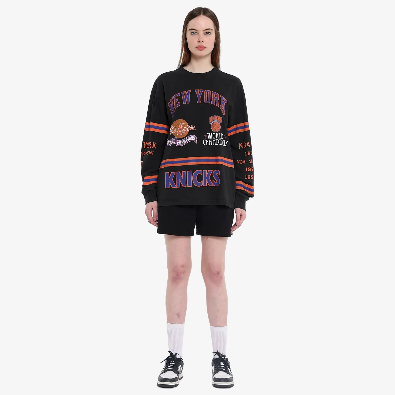 New York Knicks World Champions Long Sleeve Tee - Faded Black