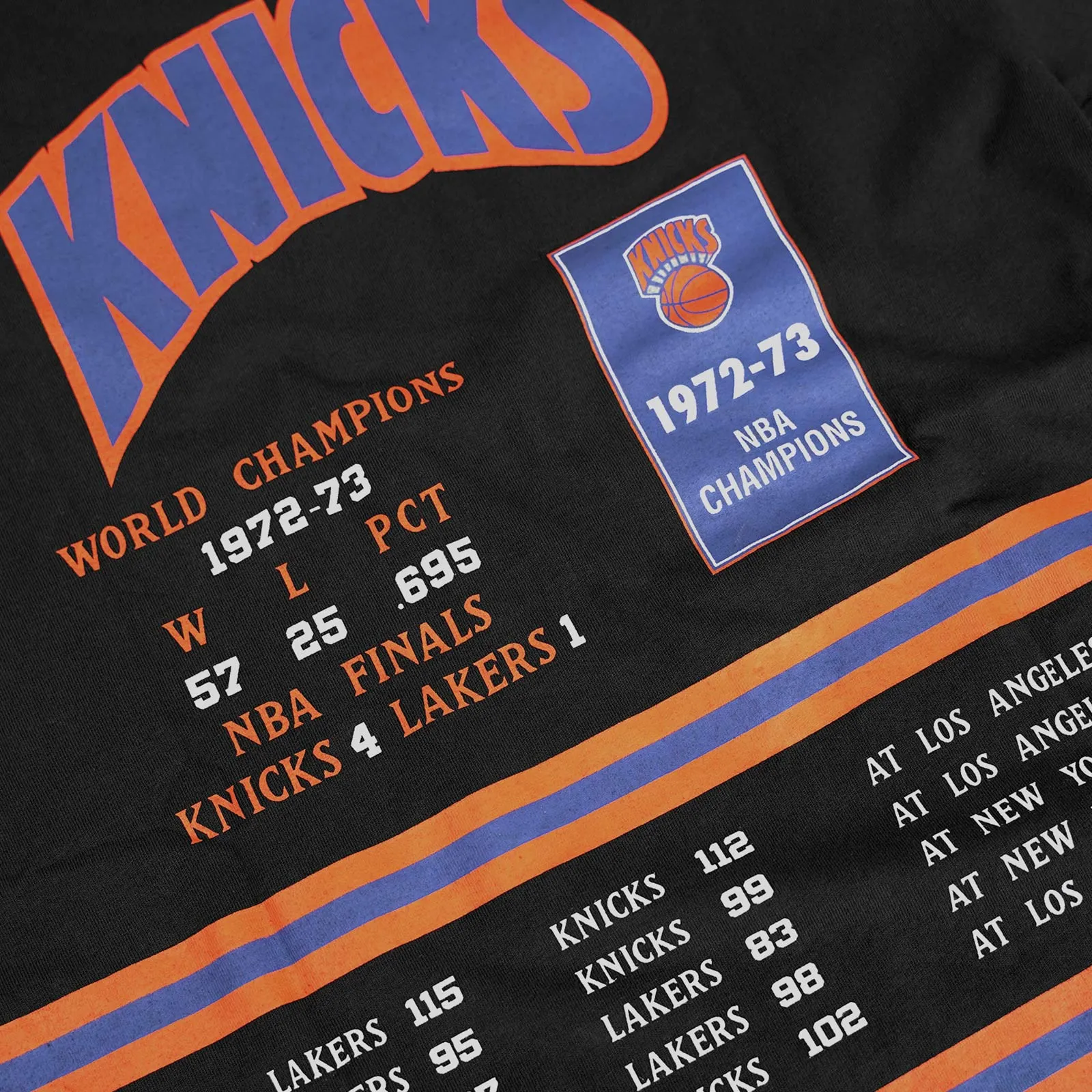 New York Knicks World Champions Long Sleeve Tee - Faded Black