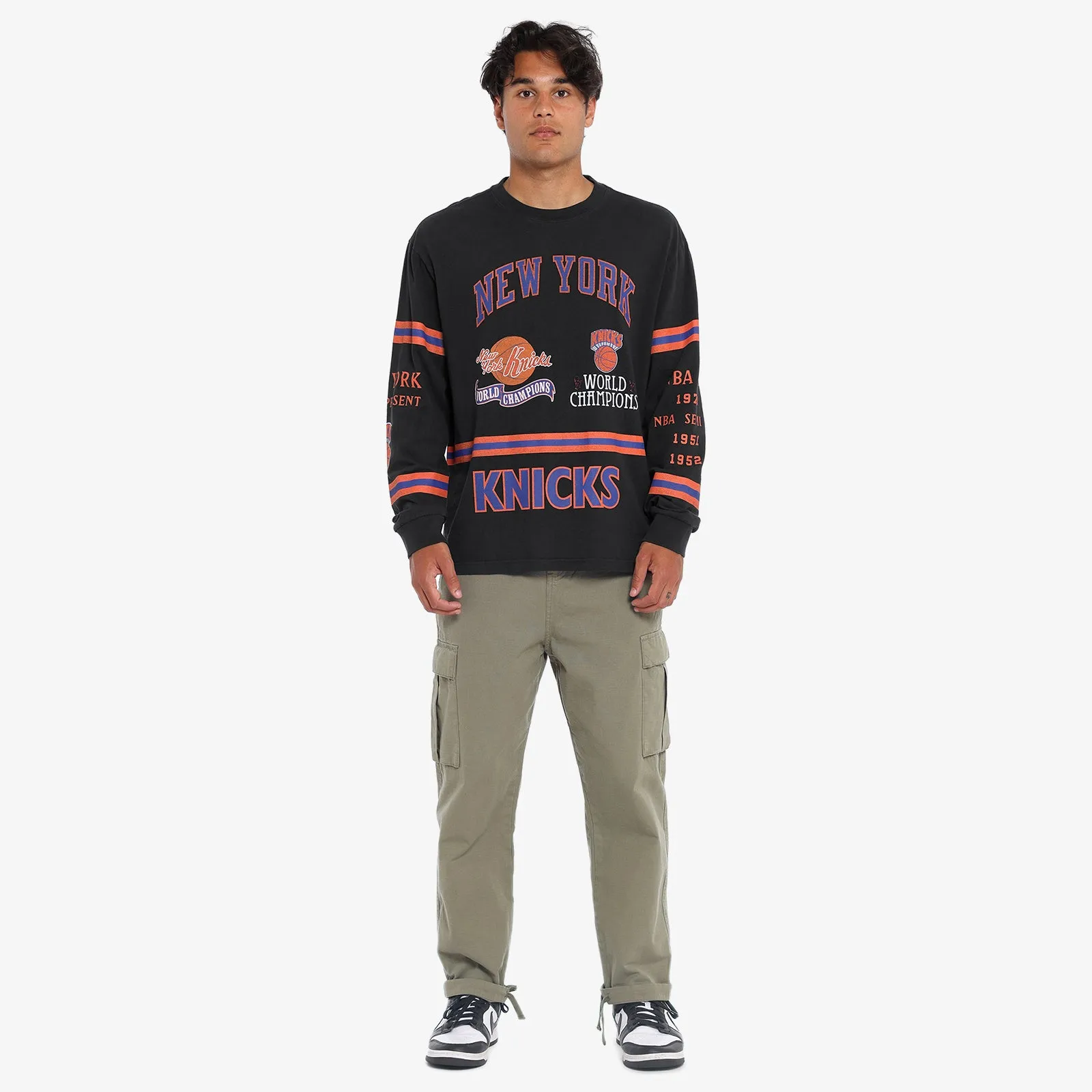 New York Knicks World Champions Long Sleeve Tee - Faded Black