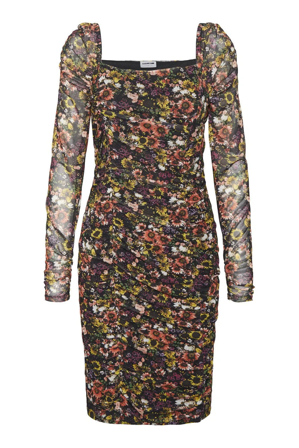NMJudith Kjole - Sort Blomsterprint