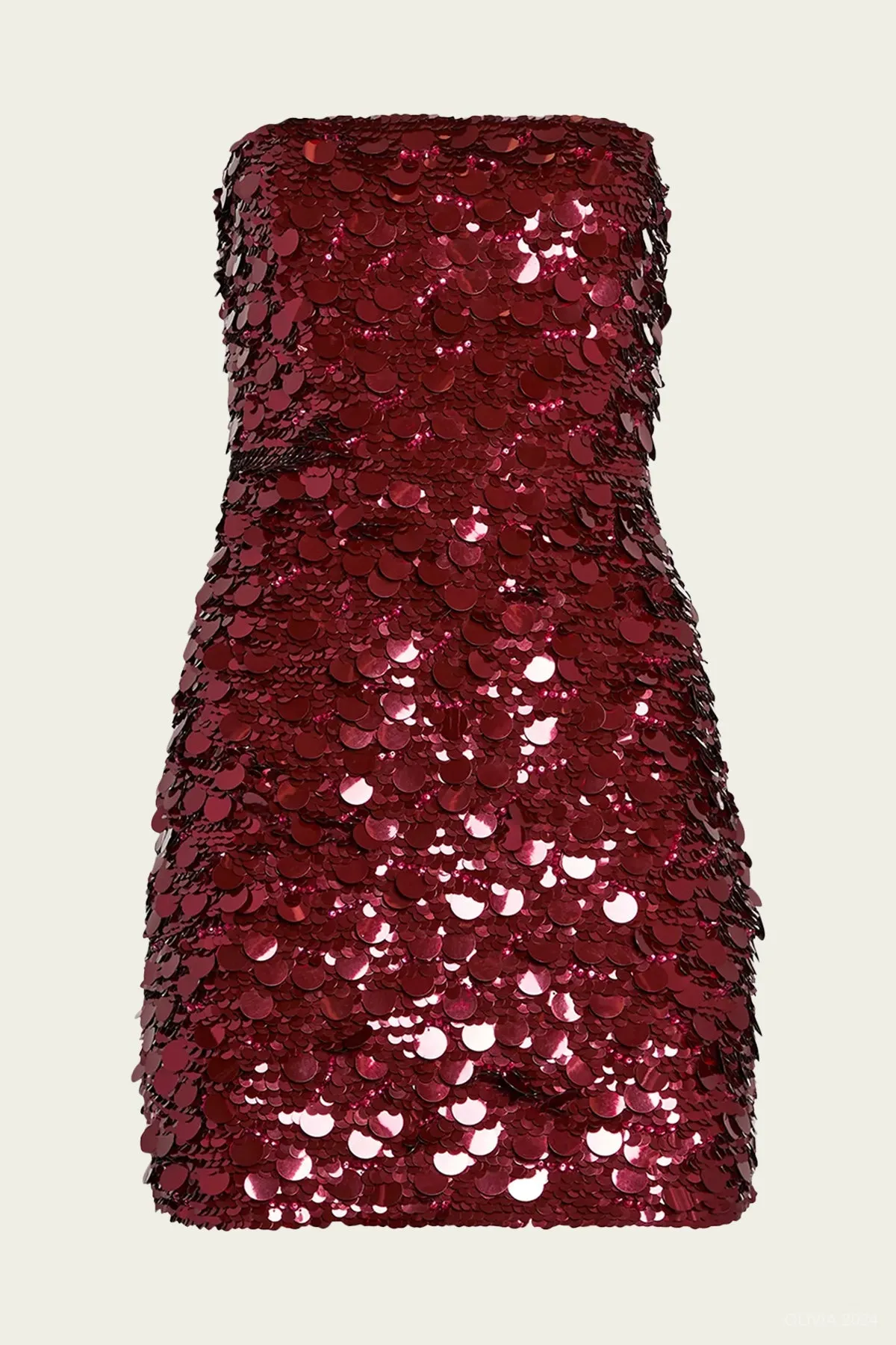 Nolia Sequin Mini Dress in Mulberry