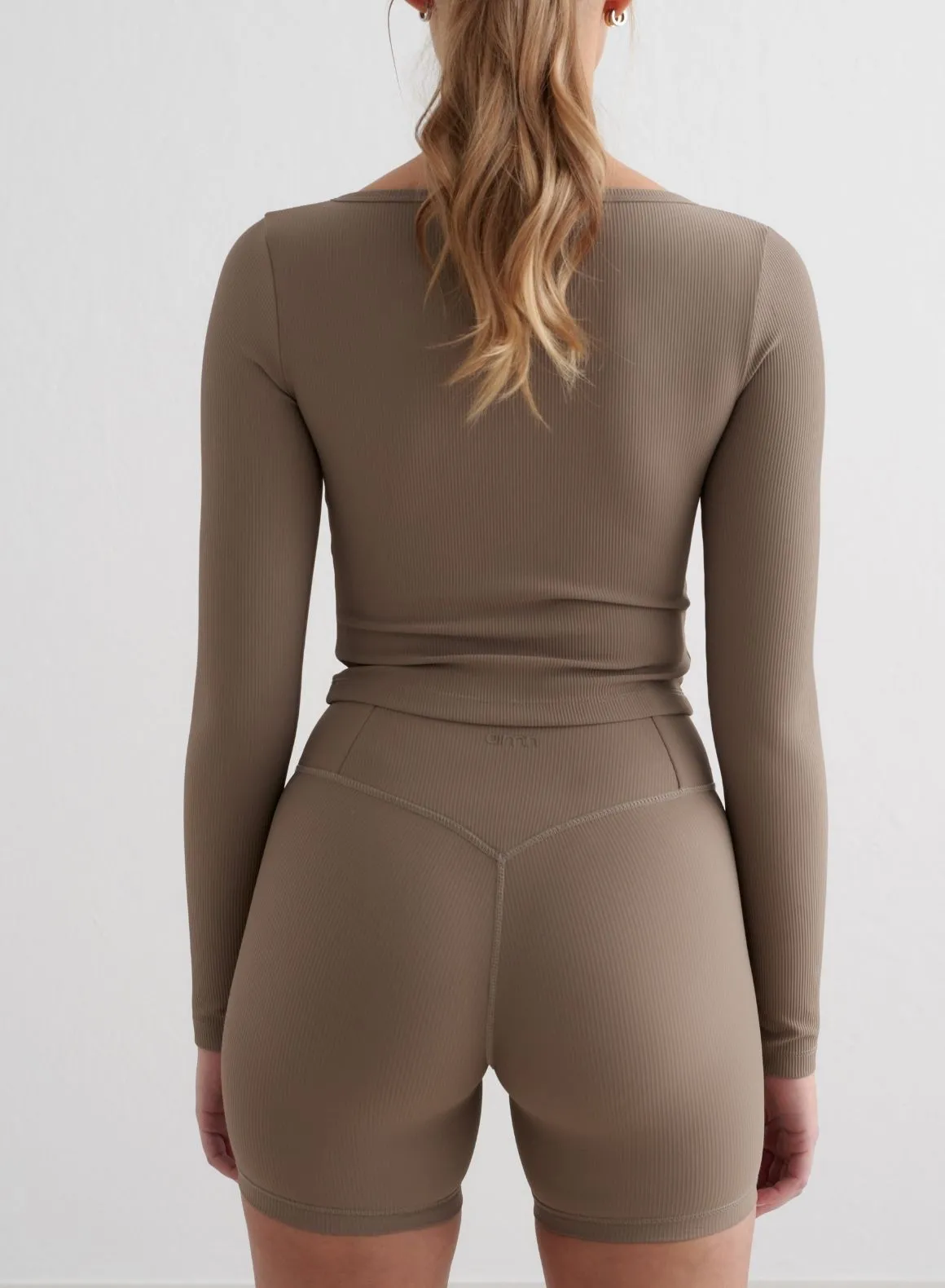 Nougat Ribbed Performance Zipped Cardigan