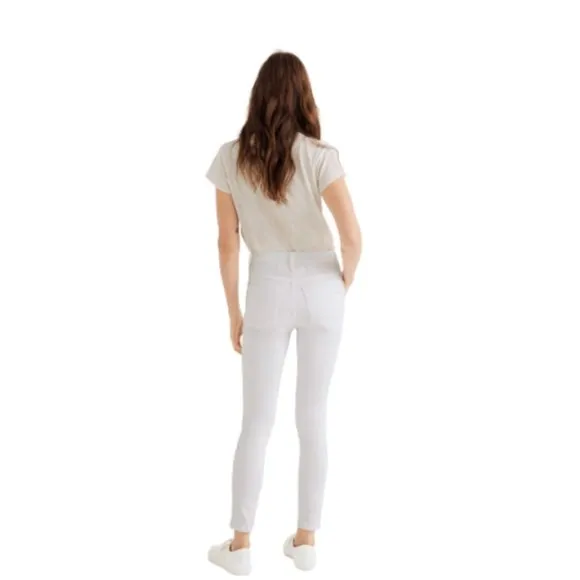NWOT Madewell  9&quot; Mid-Rise Raw Hem Skinny Jeans in Pure White