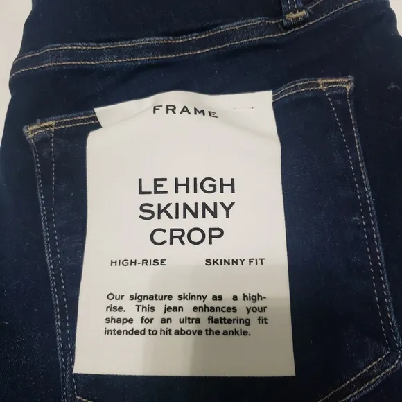 NWT Frame Le High Skinny Crop Dark Denim Jeans