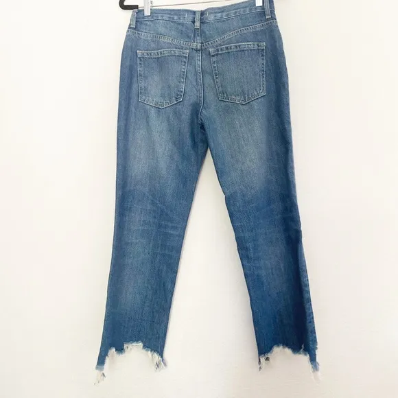 NWT  Free People Maggie Cotton Ripped Straight-Leg Jean 26
