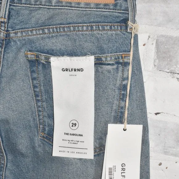 NWT! GRLFRND Karolina High Rise Skinny Petite Super Distressed Ripped Jeans