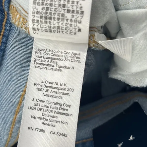 NWT J Crew 28, 6 10&quot; High Rise Fly Button 28&quot; Inseam  Blue Skinny Denim Jeans