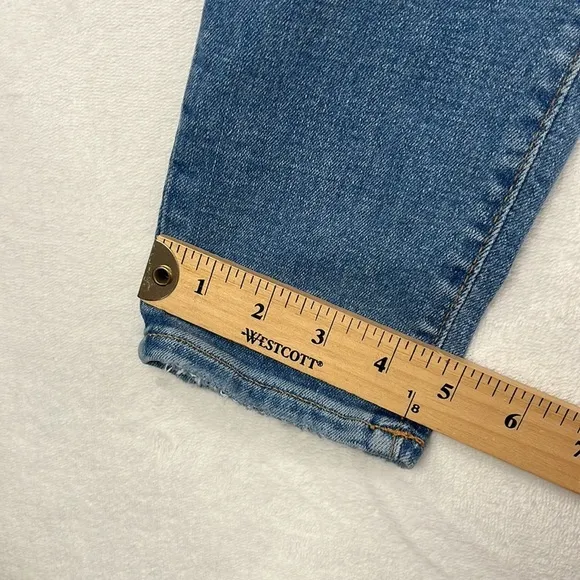 NWT J Crew 28, 6 10&quot; High Rise Fly Button 28&quot; Inseam  Blue Skinny Denim Jeans