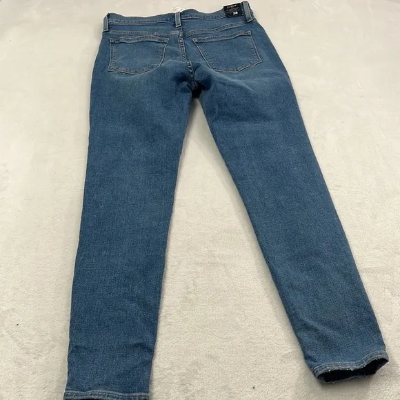 NWT J Crew 28, 6 10&quot; High Rise Fly Button 28&quot; Inseam  Blue Skinny Denim Jeans