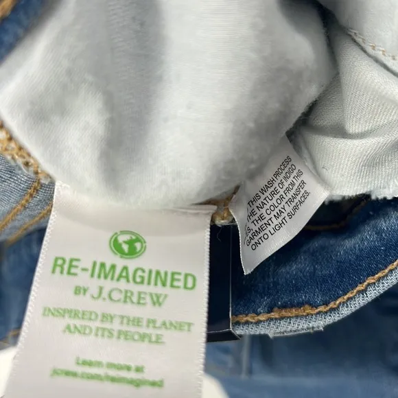 NWT J Crew 28, 6 10&quot; High Rise Fly Button 28&quot; Inseam  Blue Skinny Denim Jeans